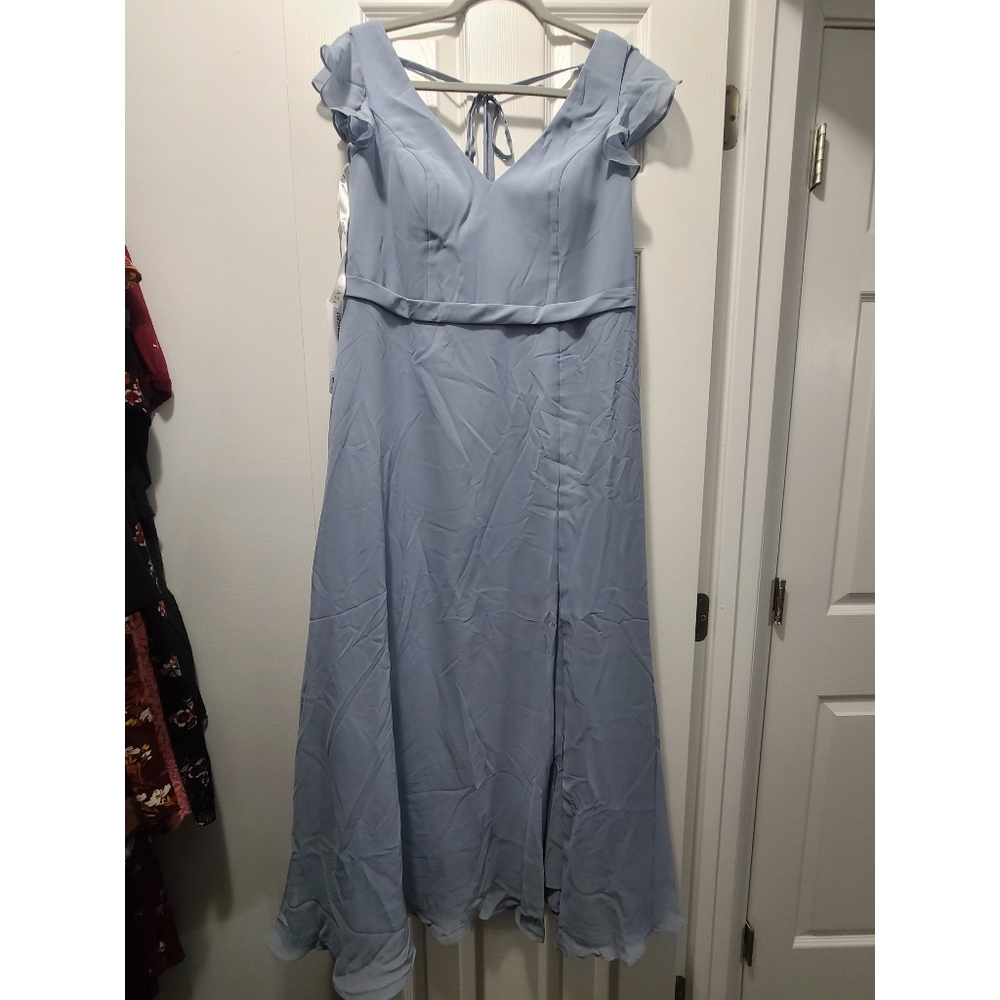 Dusty blue chiffon dress